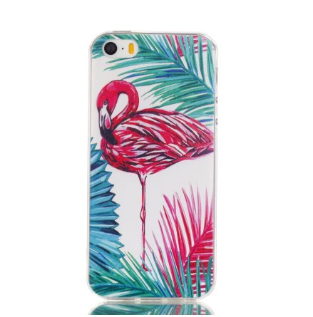 Palm Flamingo - Retroskal av silikon fr iPhone 5/5S/SE