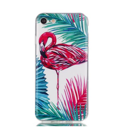 Palm Flamingo - Retroskal av silikon fr iPhone 8 Plus