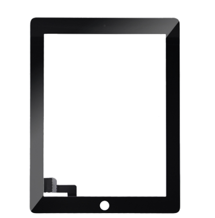 iPad 2 Glasskrm SVART inklusive Hemknapp & Skrmskydd