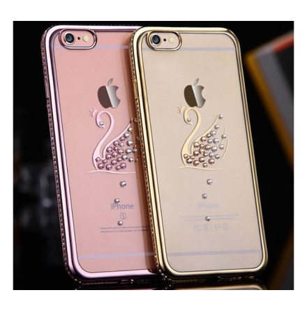 iPhone 7 - RHINESTONE Stilrent silikonskal (Svan-motiv)