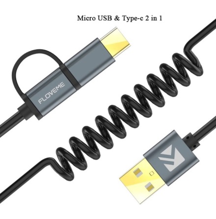 FLOVEME's smarta 2 i 1 USB-kabel Type-C/Micro-USB (ORIGINAL)