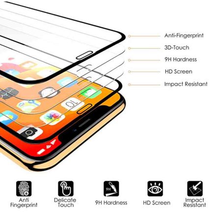 iPhone 11 Skrmskydd 2.5D 2-PACK Ram 9H HD-Clear Screen-Fit