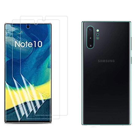 Note10+ 2-PACK Skrmskydd Fram- & Baksida 9H Nano-Soft HD-Clear