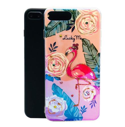 Pretty Flamingo - Retroskal av silikon fr iPhone 8