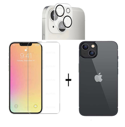 3-in-1 iPhone 13 Mini Fram- & Baksida + Kameralinsskydd