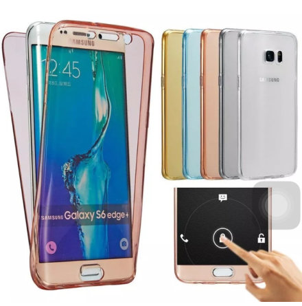 Samsung S6 Dubbelsidigt silikonfodral med TOUCHFUNKTION