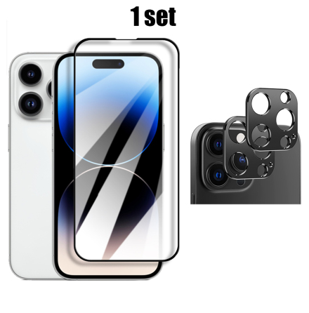 iPhone 14 Pro Max - 2.5D Skrmskydd + Kameralinsskydd