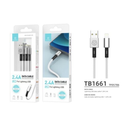 iPhone USB Kabel 1,2 meter 2,4A Lightning Snabbladdning