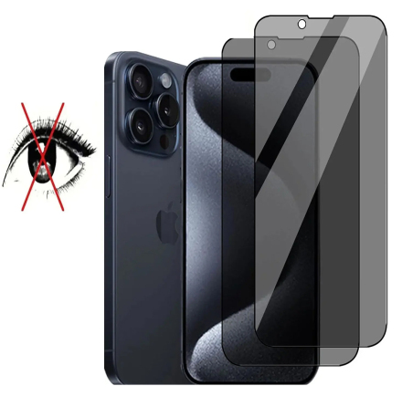 iPhone 15 Pro Max - Skrmskydd 2.5D Black Spy