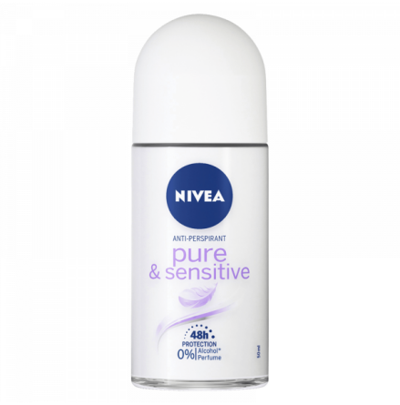 3-Pack Nivea Deo Roll-On Sensi & Pure - Lngvarigt skydd fr knslig hud 