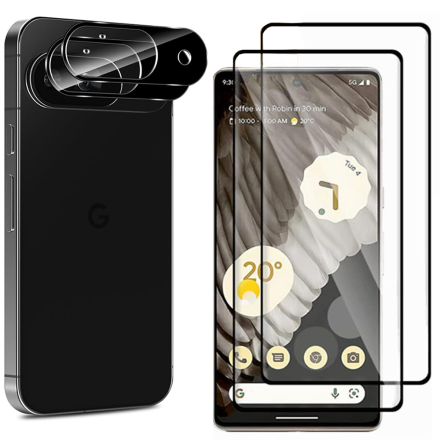 Google Pixel 9 - 2.5D Framsida Svart + Kameraskydd i 1 Set