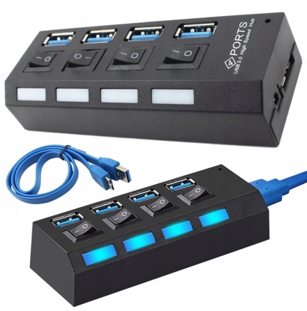 USB 3.0 Hub Splitter - 4 portar fr maximal anslutning!