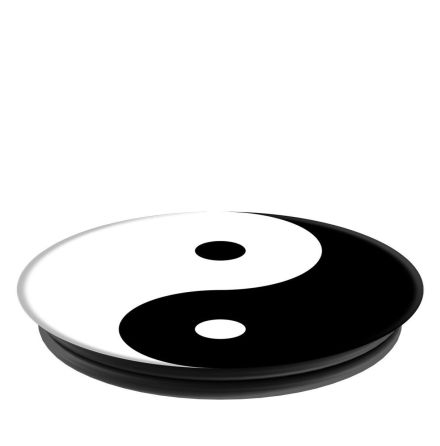 Mobilhllare i stilrent motiv "Yin & Yang" (SVART/VIT) Pop-stand