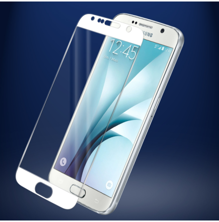 Samsung S6 - HuTechs HD-Clear Skrmskydd med Ram (Full-Fit) VIT