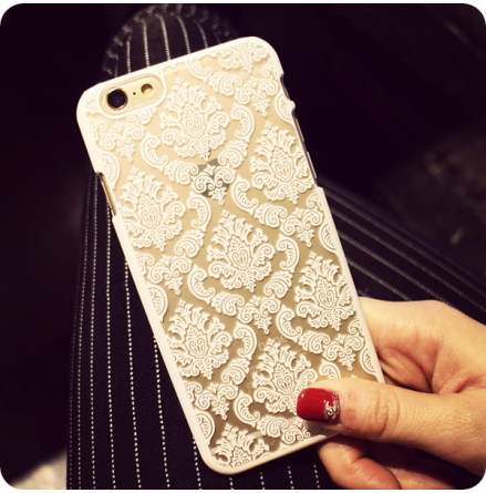 iPhone 6 plus/6S plus skal "Vintage flower" (VIT)