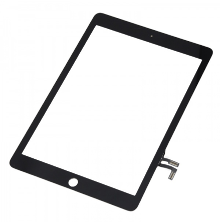 iPad Air Glasskrm SVART inklusive Homeknapp och Tempered Glass