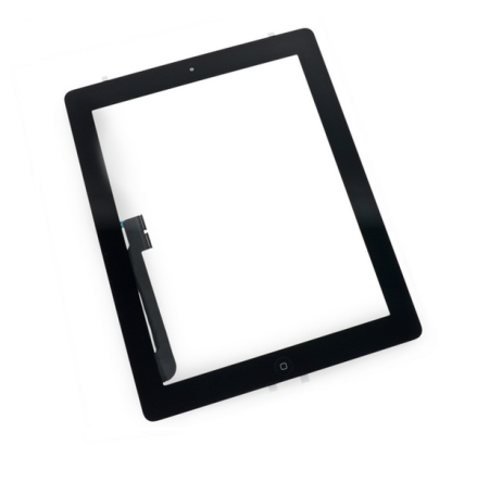 iPad 3/4 Glasskrm SVART Inkl Homeknapp & Skrmskydd